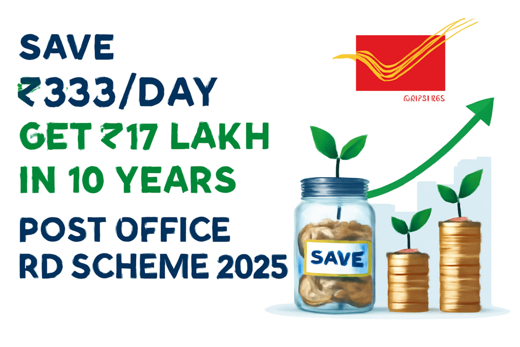 Post Office RD Scheme 2025: Save ₹333/Day, Get ₹17 Lakh in 10 Years